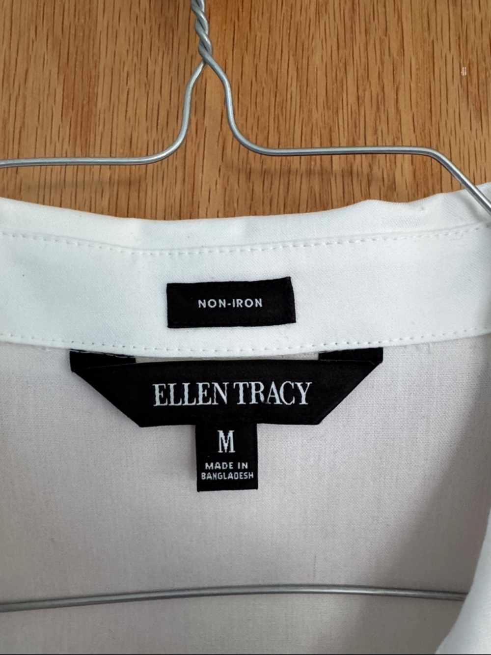 Ellen Tracy White Long-Sleeve Tailored Button Front Blouse - Picture 2 of 4
